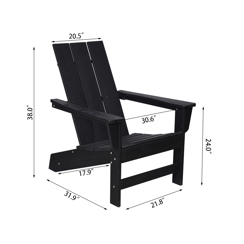 Adirondack Chair mit breiter, flacher und gerader Rückenlehne